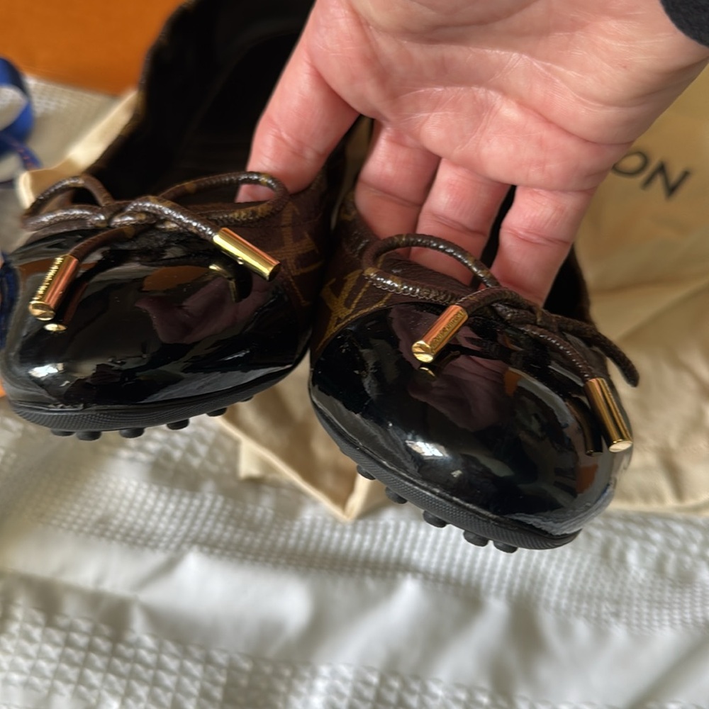 Authentic Louis Vuitton Brown black Monogram Ballet Flats size 36 - Picture 8 of 17